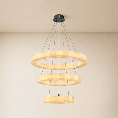 Soluna Alabaster 3 Tiered Custom Round Chandelier