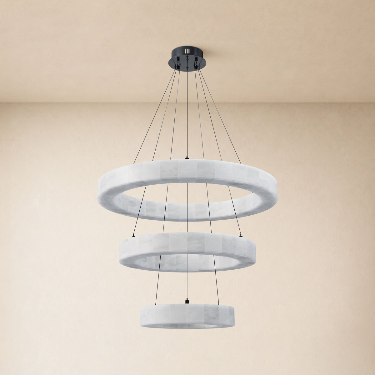 Soluna Alabaster 3 Tiered Custom Round Chandelier