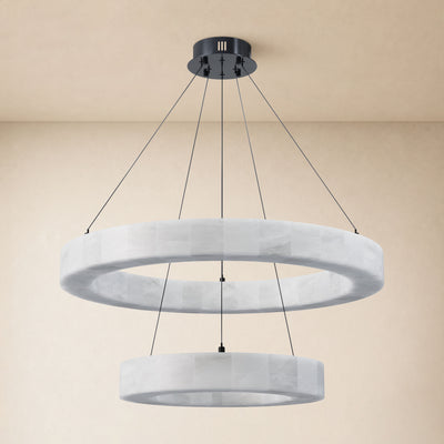 Soluna Alabaster 2 Tiered Custom Round Chandelier