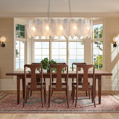 Avelis Glass Feather Linear Chandelier 40"W