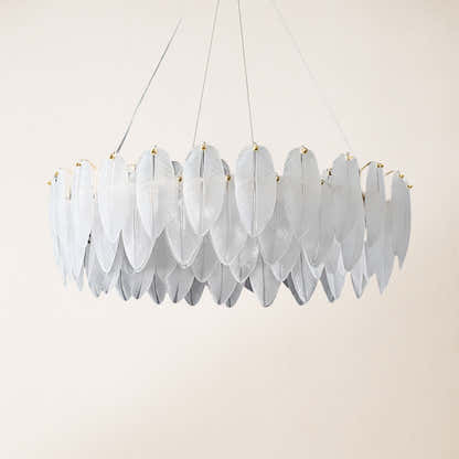 Avelis Glass Feather Round Chandelier 31.5"D