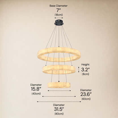 Soluna Alabaster 3 Tiered Custom Round Chandelier