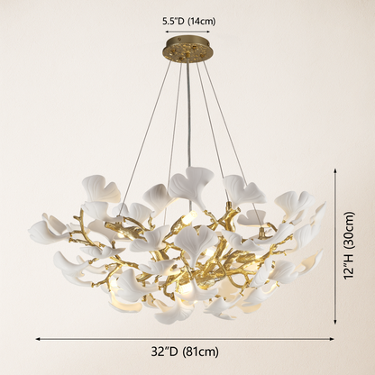 Twilight Branches Ceramic Glow Round Chandelier 32"D