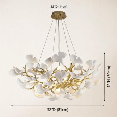 Twilight Branches Ceramic Glow Round Chandelier 32"D