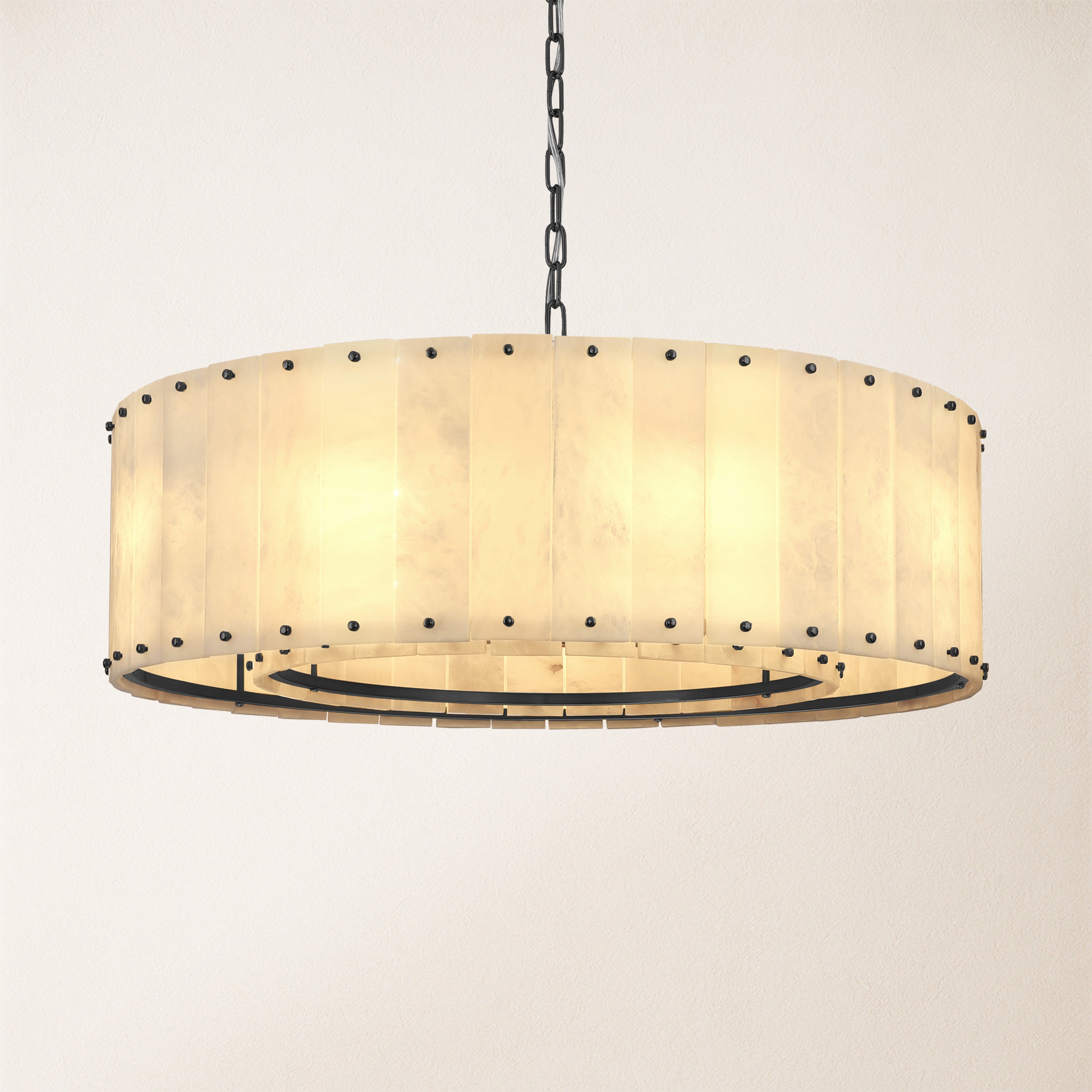 Nivislight Alabaster Round Chandelier 32"