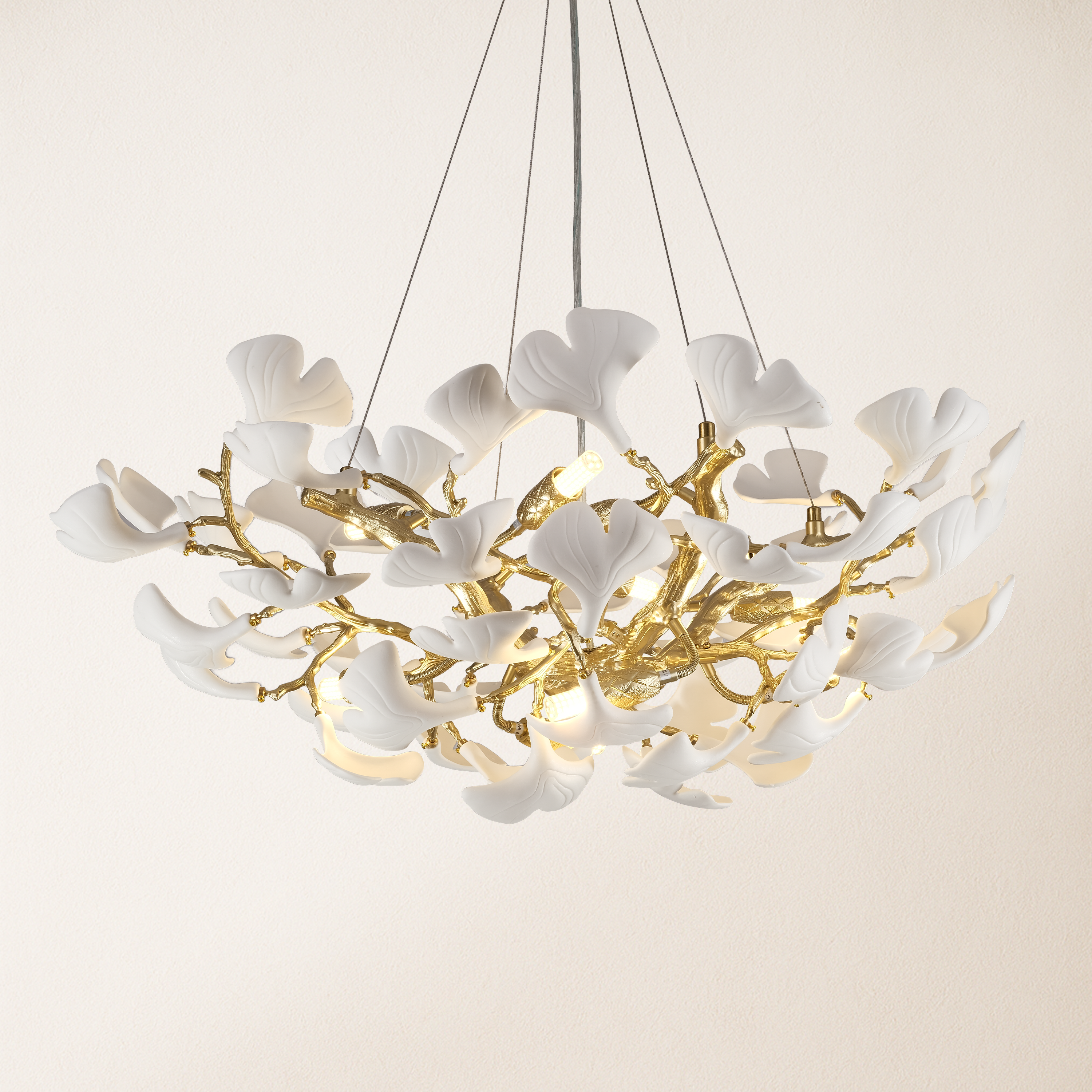 Twilight Branches Ceramic Glow Round Chandelier 32"D