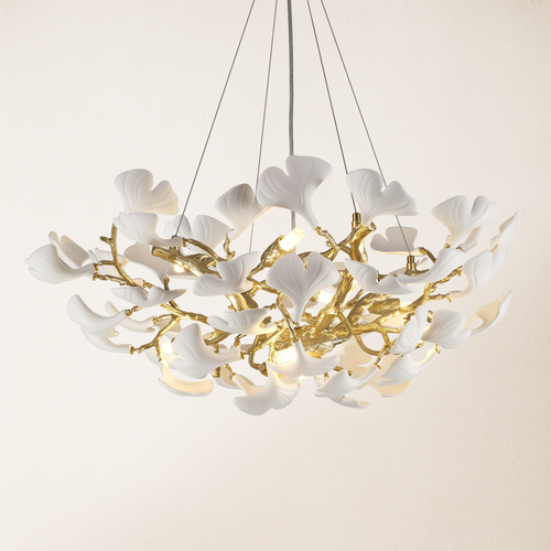 Twilight Branches Ceramic Glow Round Chandelier 32"D