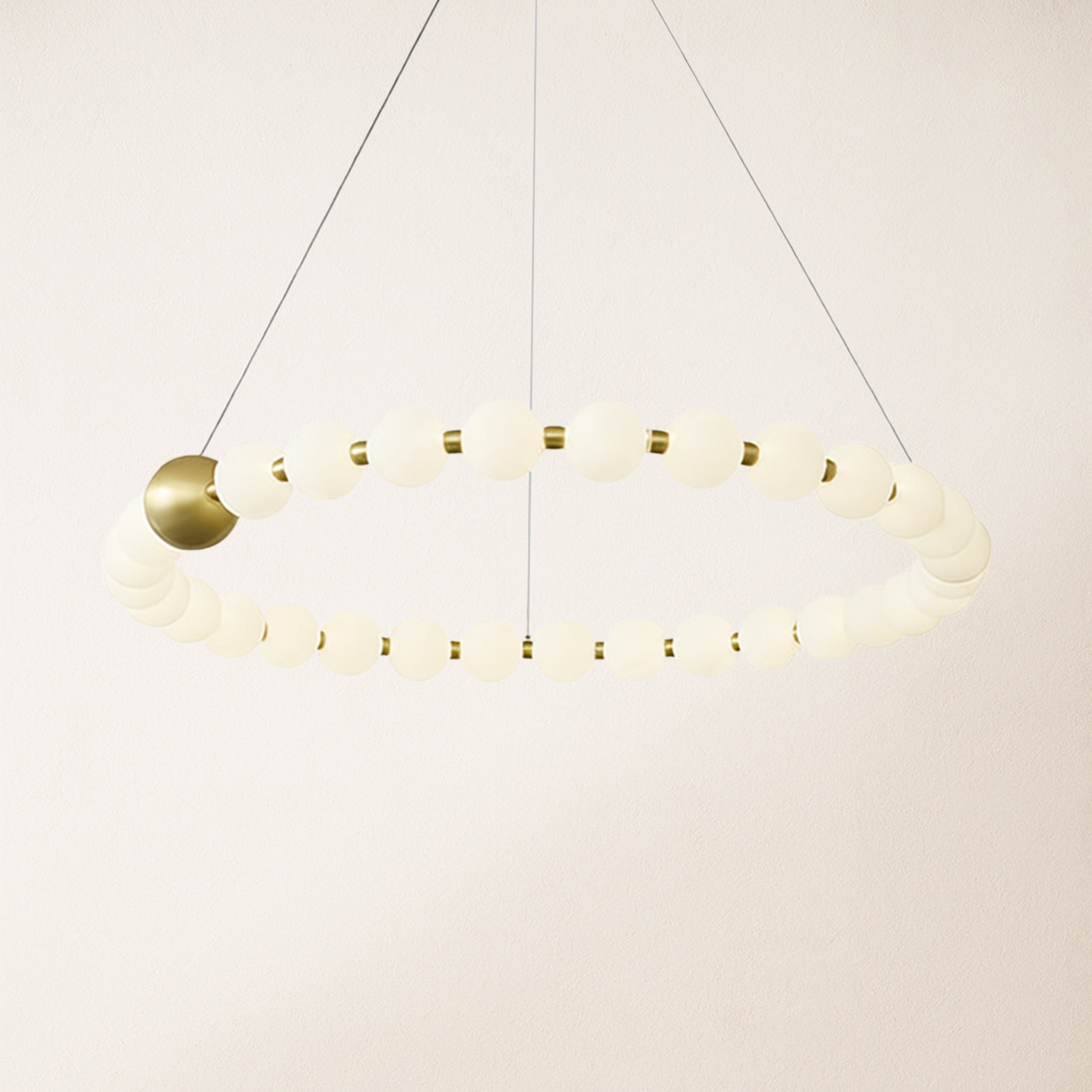 Velora Pearl Bead Round Chandelier 32"D