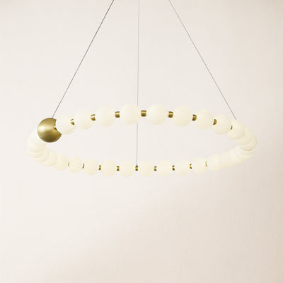 Velora Pearl Bead Round Chandelier 32"D
