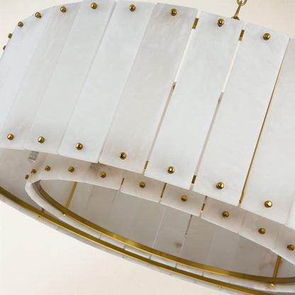 Nivislight Alabaster Round Chandelier 32"