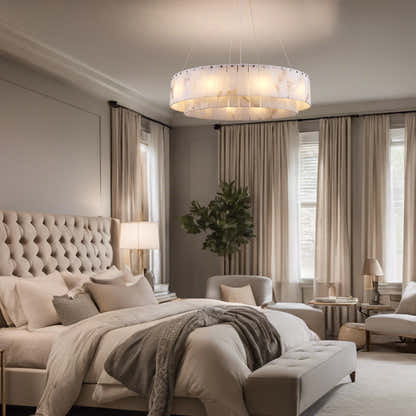 Sawyer Alabaster Round Chandelier 32"