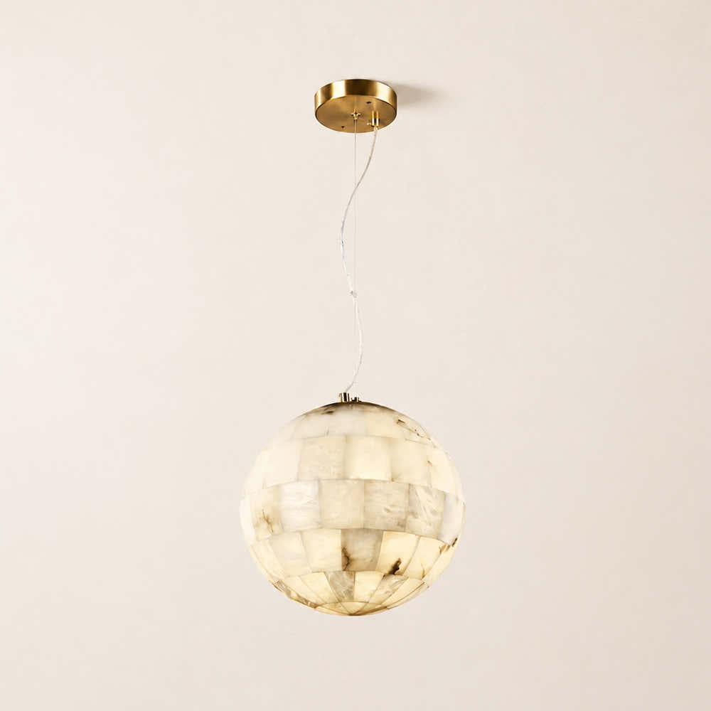 Disco Ball Alabaster Pendant Light