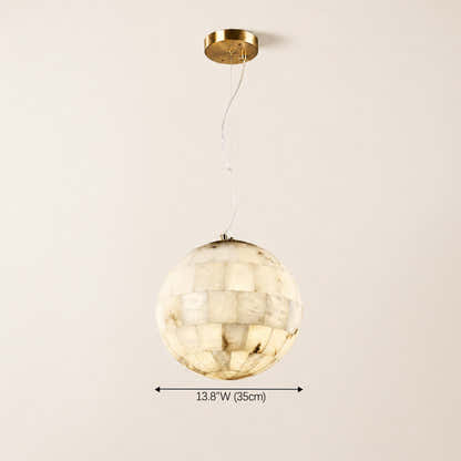 Disco Ball Alabaster Pendant Light