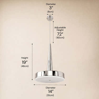 Pietra Lume Milk White Marble Cone Pendant 14"D