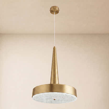 Pietra Lume White Marble Cone Pendant 14"D