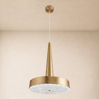 Pietra Lume White Marble Cone Pendant 14"D