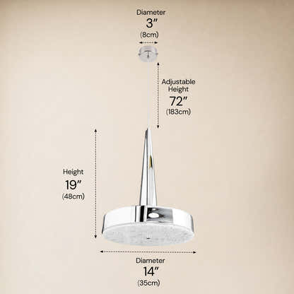 Pietra Lume White Marble Cone Pendant 14"D