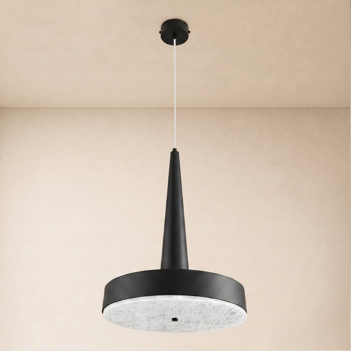 Pietra Lume White Marble Cone Pendant 14"D