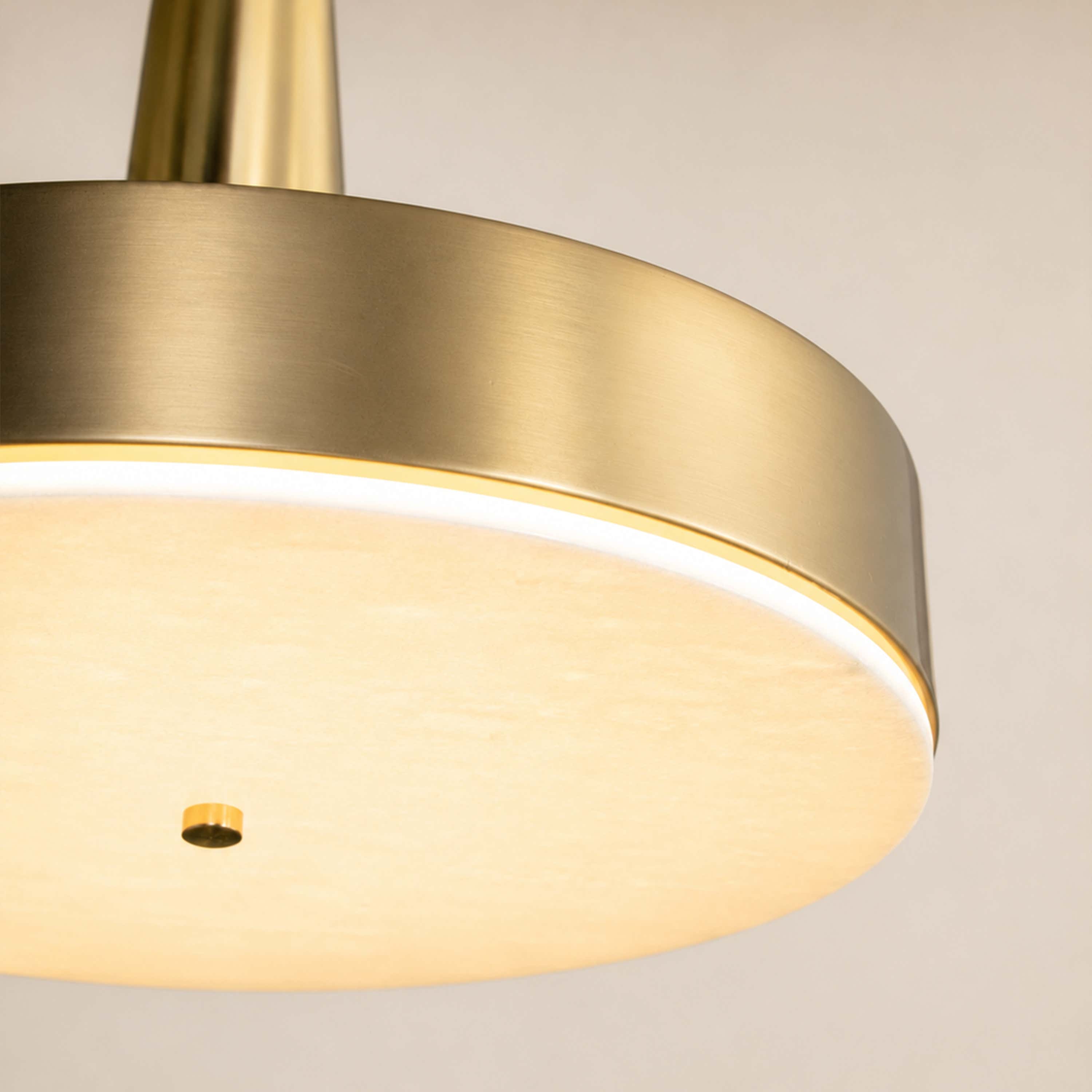 Pietra Lume Milk White Marble Cone Pendant 14"D