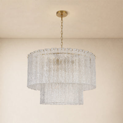 Aurellise Textured Glass Tiered Round Chandelier 36"D 