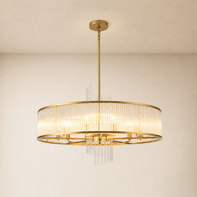 Virellune Glass Rod Round Chandelier 24" 36"D