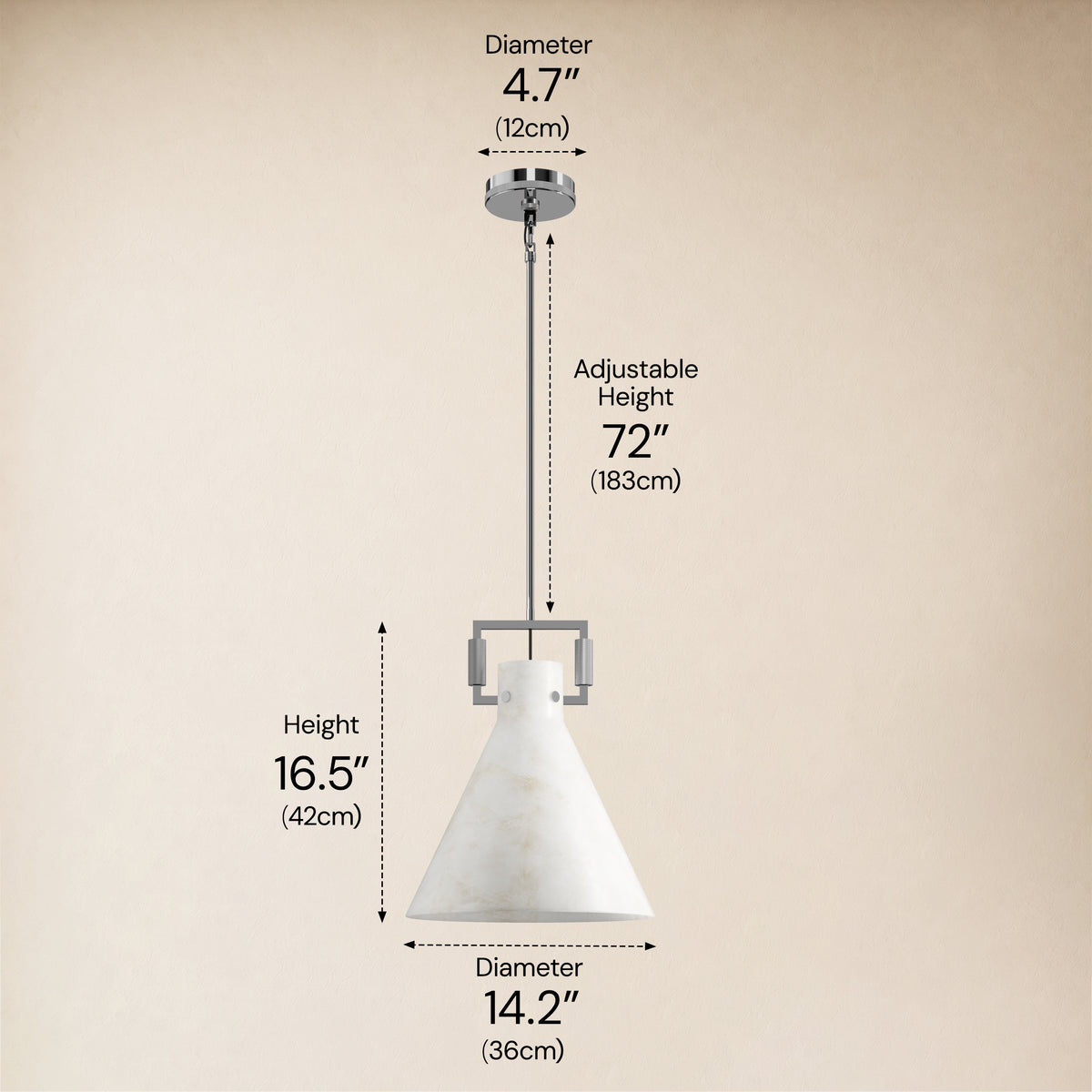 Lioren Resin Cone Pendant Light 14.2"D