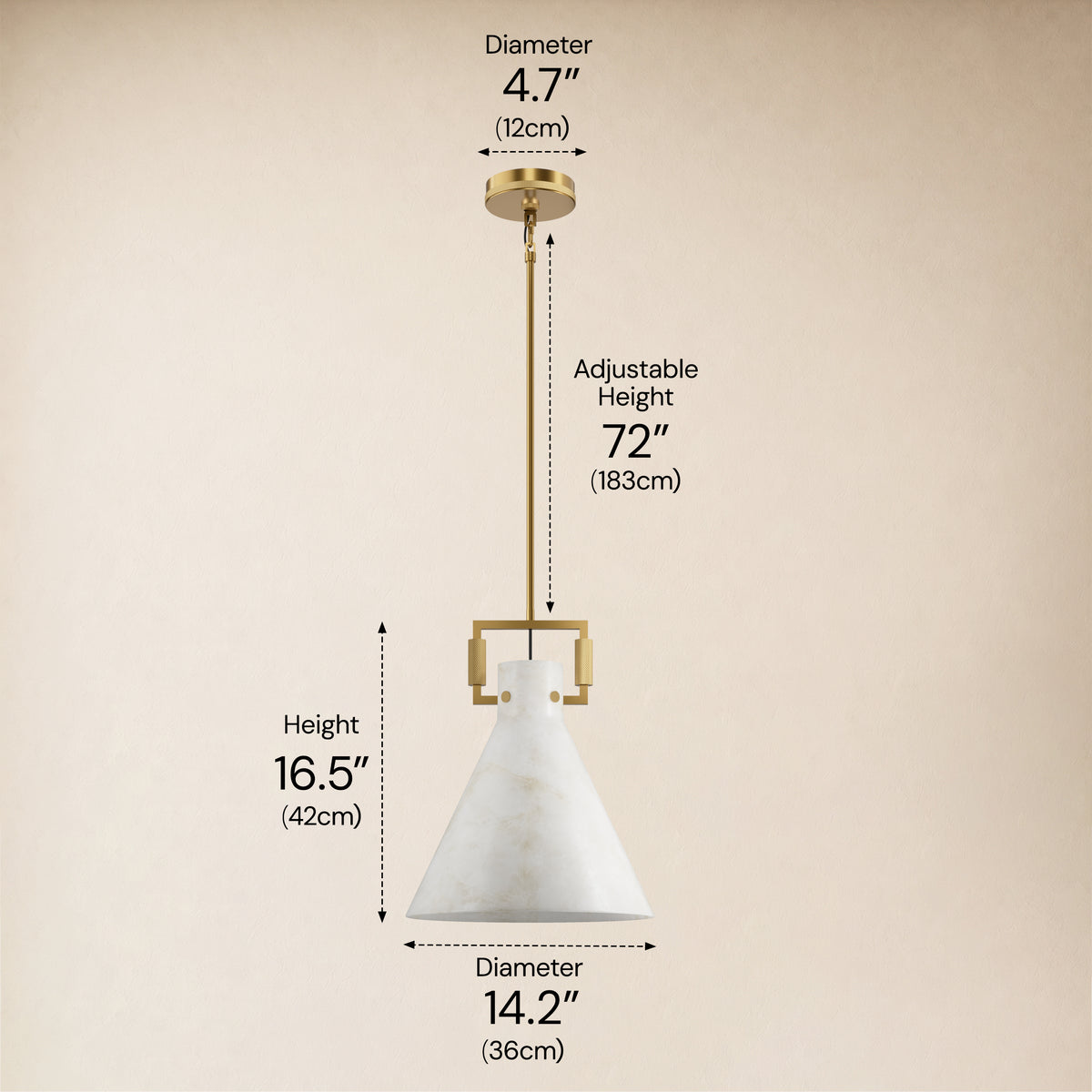 Lioren Resin Cone Pendant Light 14.2"D