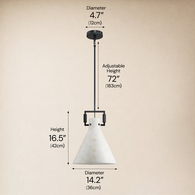 Lioren Resin Cone Pendant Light 14.2"D