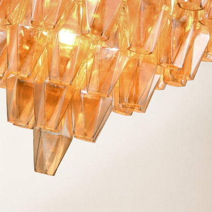 Celestial Drop Round Crystal Glass Chandelier 36"D
