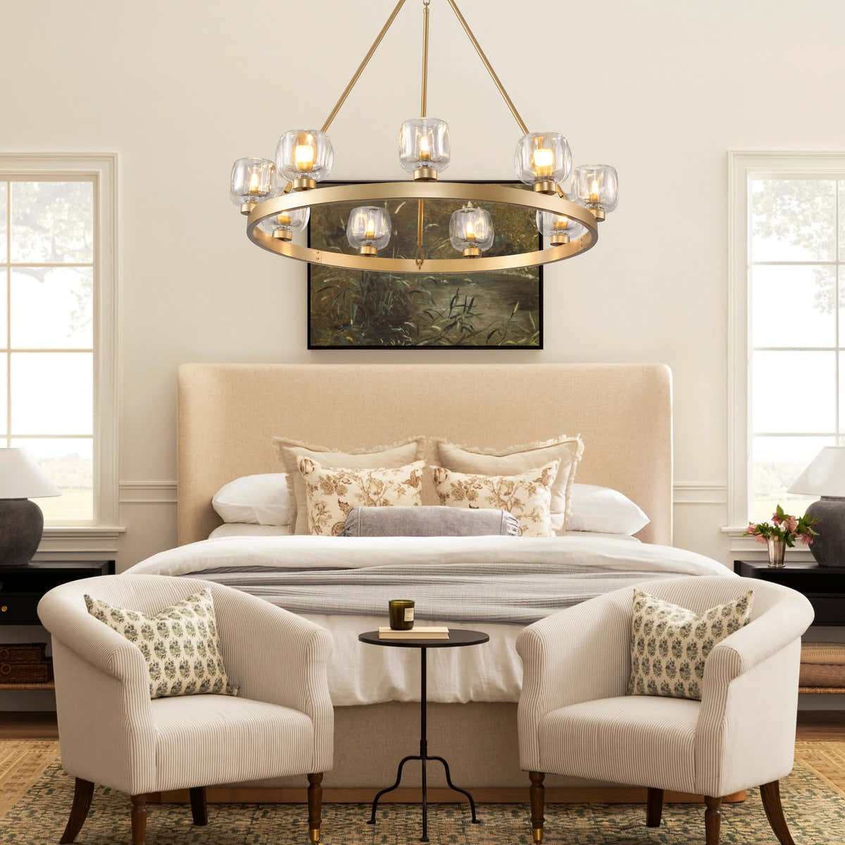 Vellum Round Chandelier 36D