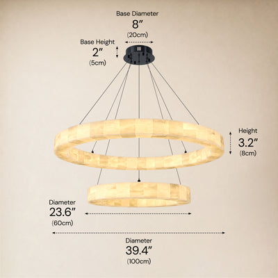 Soluna Alabaster 2 Tiered Custom Round Chandelier