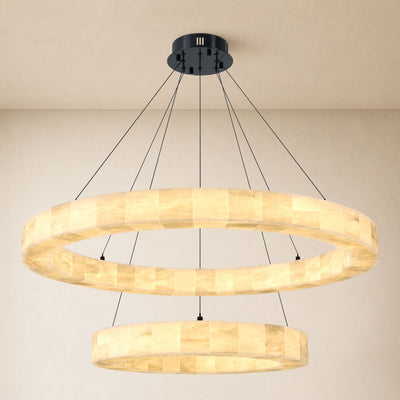 Soluna Alabaster 2 Tiered Custom Round Chandelier