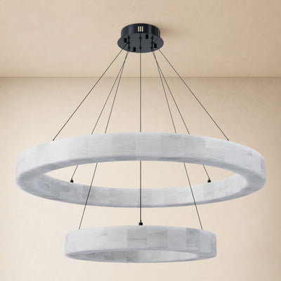 Soluna Alabaster 2 Tiered Custom Round Chandelier