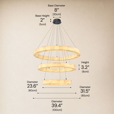 Soluna Alabaster 3 Tiered Custom Round Chandelier