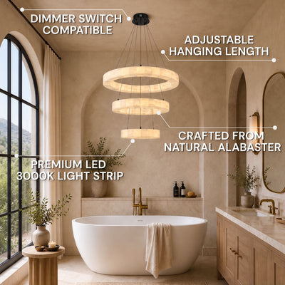 Soluna Alabaster 3 Tiered Custom Round Chandelier