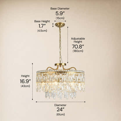 Lucentra Crystal Round Chandelier 24"W