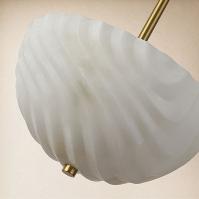 Nyrelle Resin Fluted Bowl Pendant Light 11.8"D