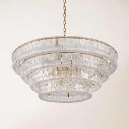 Ondalia Tiered Glass Round Chandelier 36"D