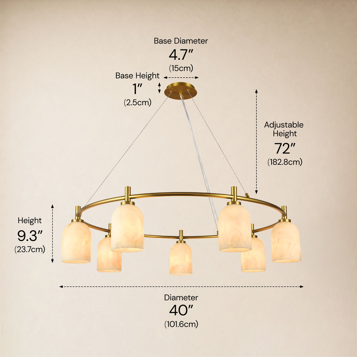 Axis Resin Ring Chandelier 40"D