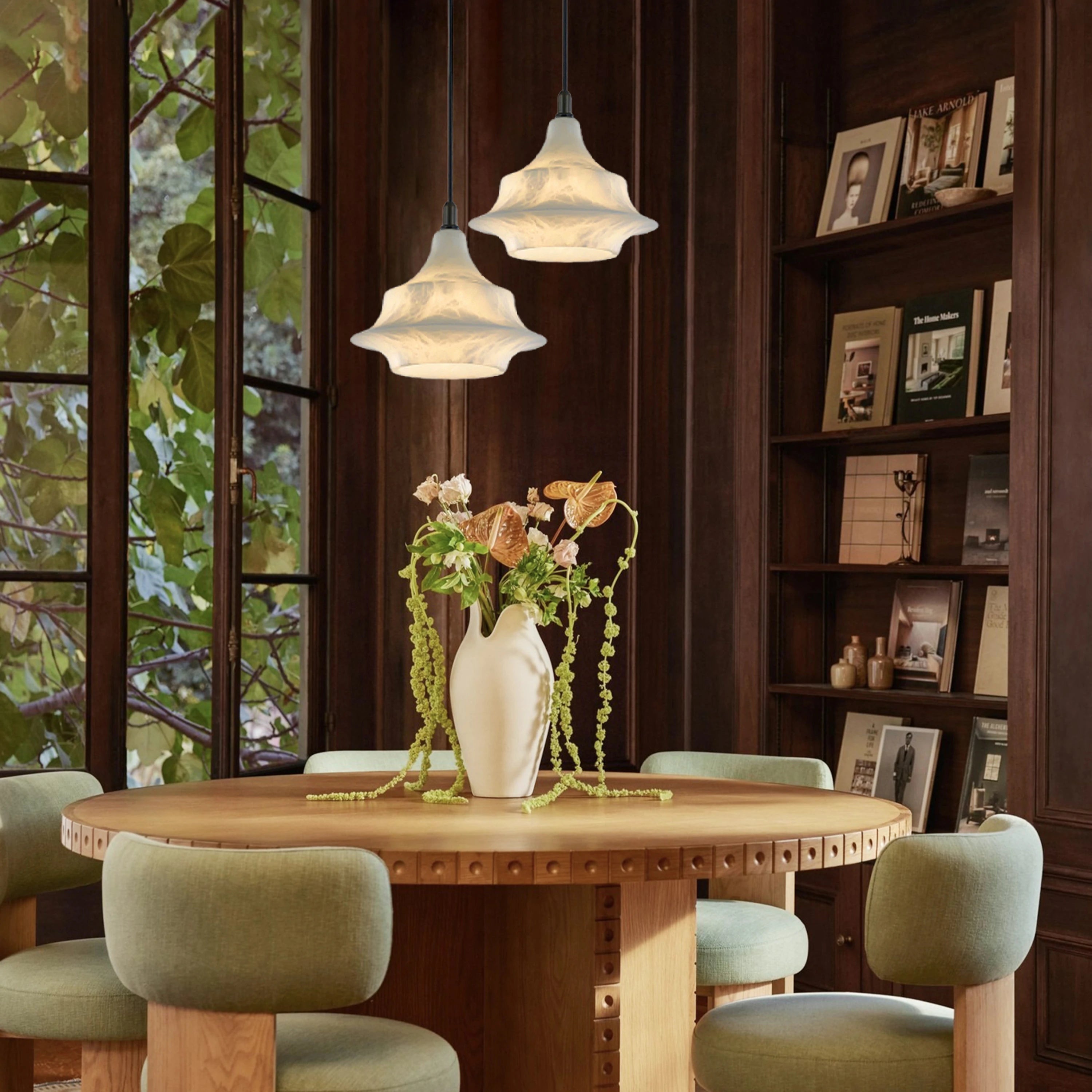 Bloom Alabaster Gleam Pendant 7"D