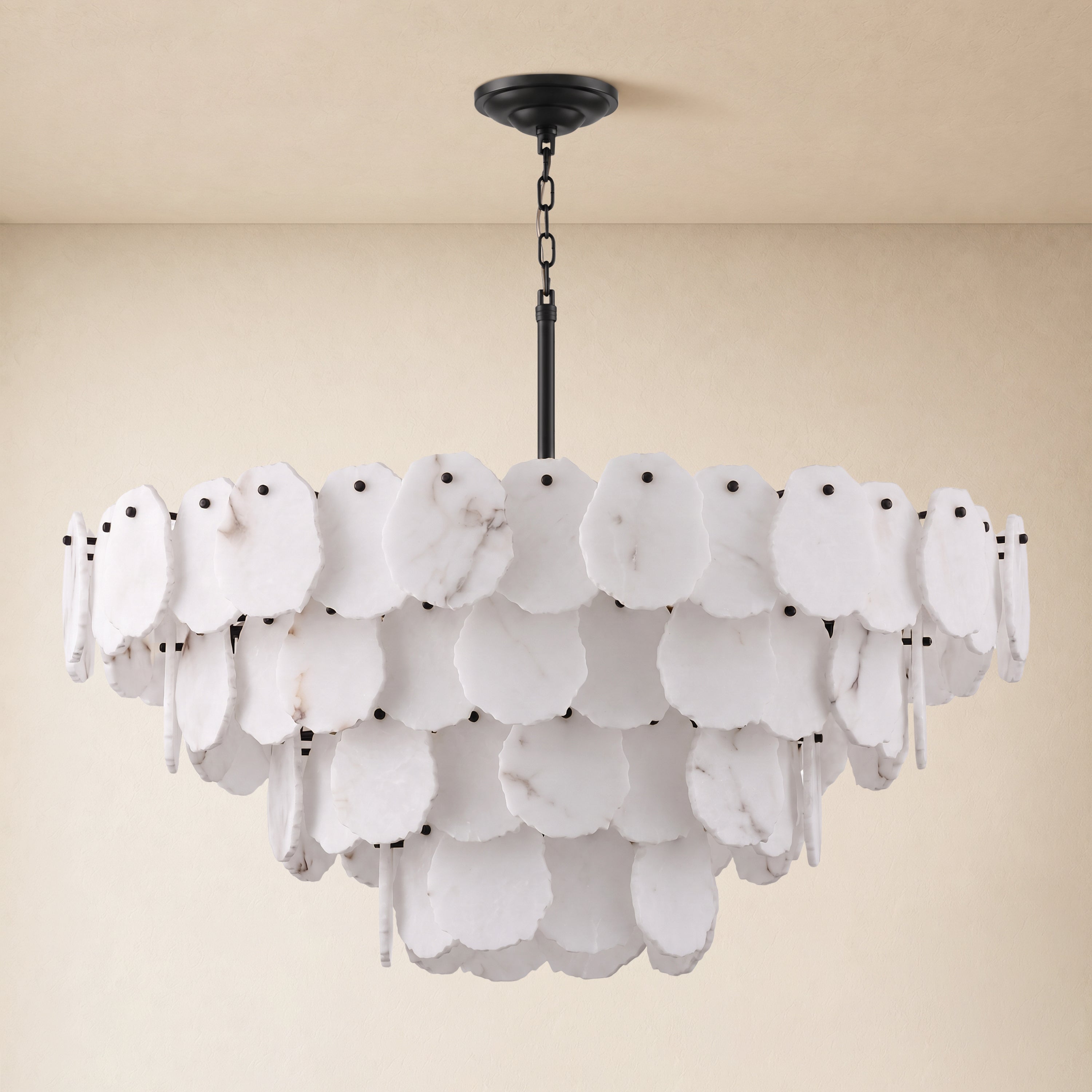 Moira Alabaster Multi-Tier Round Chandelier 48"D