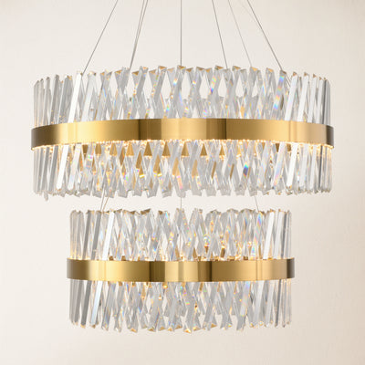 Vetro Prism Crystal 2-Tier Chandelier 32"D