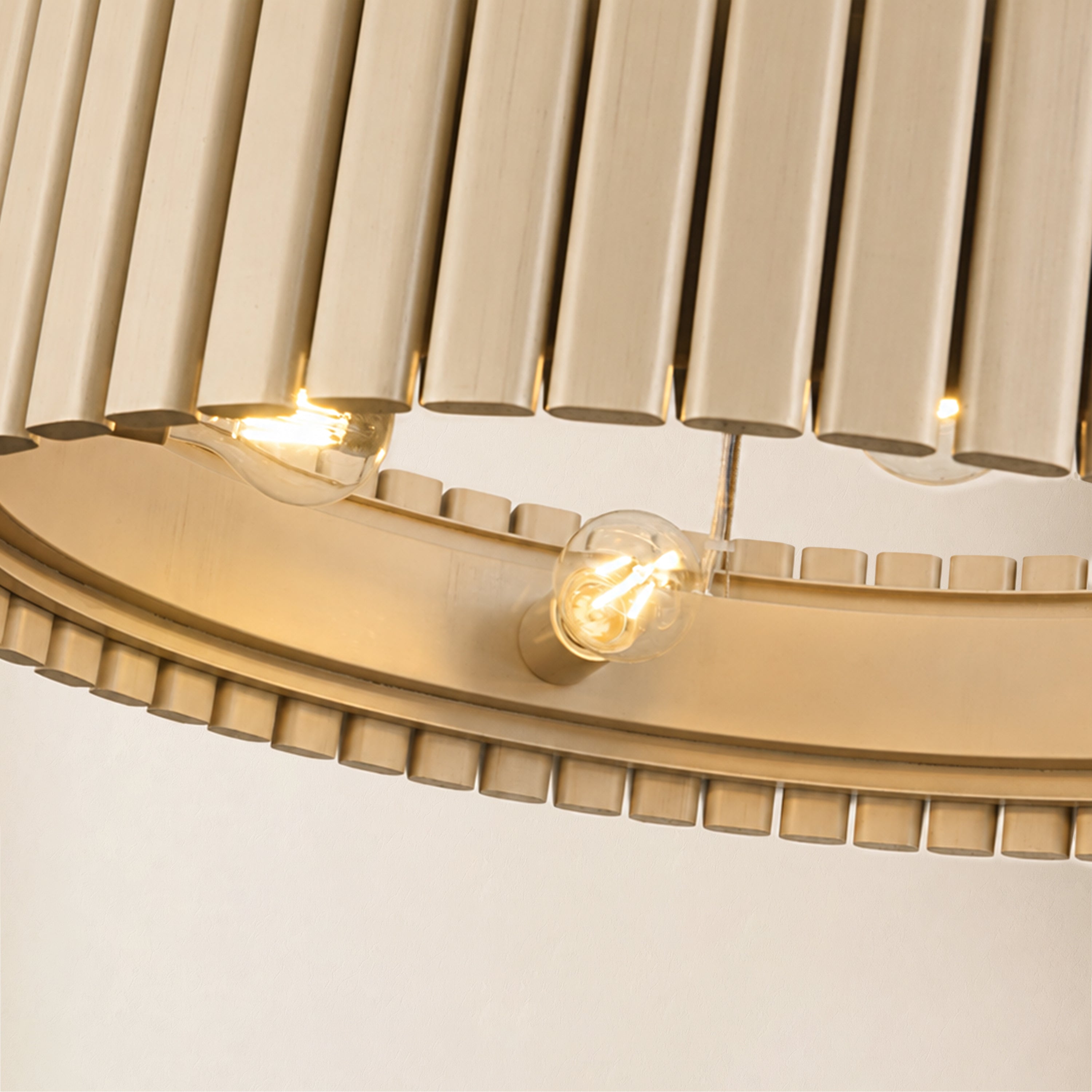 Woodgrain Iron Round Pendant 24"W#Finish_Gold
