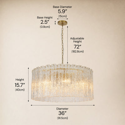 Aurellise Textured Glass Round Chandelier 36"D