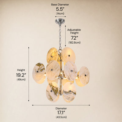 Pietra Landscape Marble Disc Pendant 17.7"D