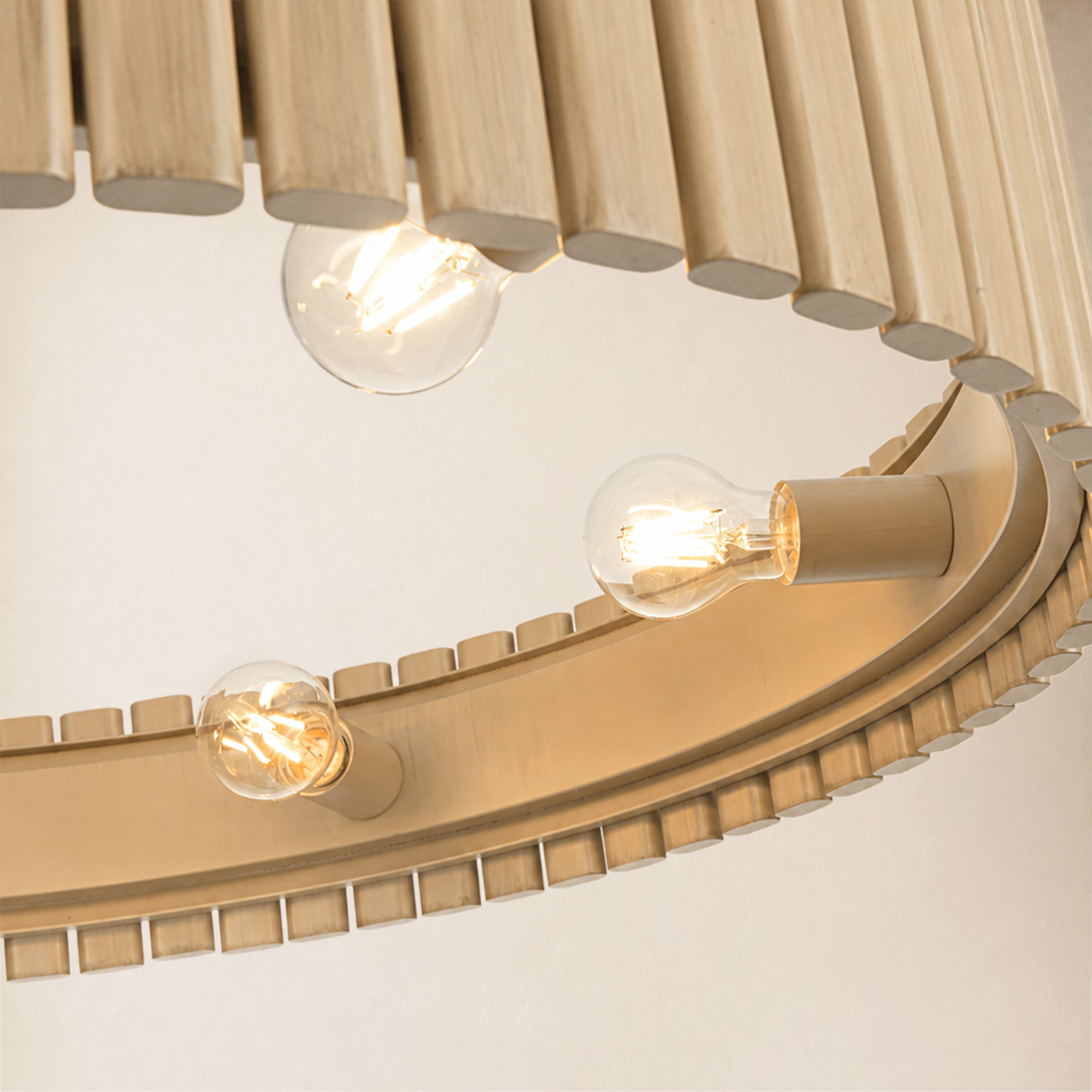 Woodgrain Iron Round Pendant 31"W#Finish_Gold