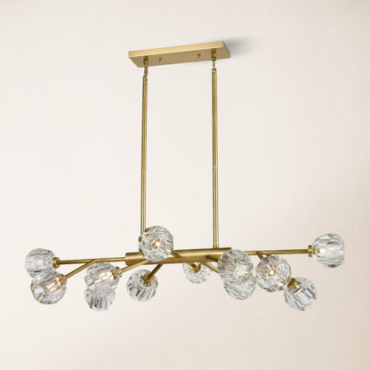 Parisian Crystal Linear Chandelier 48"L