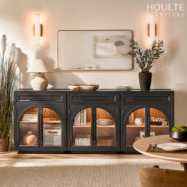 Alvar Arched Oak Sideboard with Drawers（Set of 3)