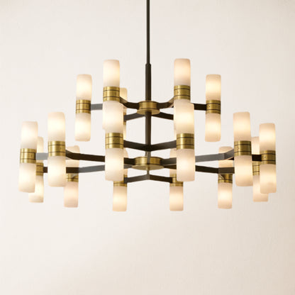 Moral Alabaster Round chandelier 37"D