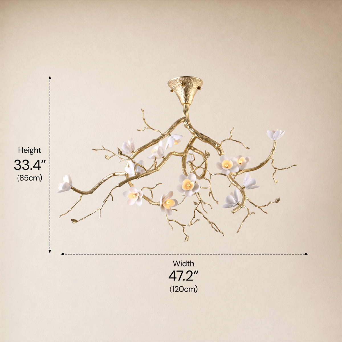 Floravine Ceramic Branch Chandelier 47.2"W
